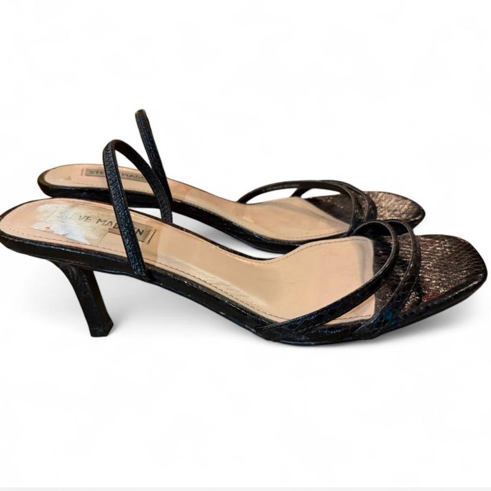 Steve Madden Black Strappy Kitten Heels
